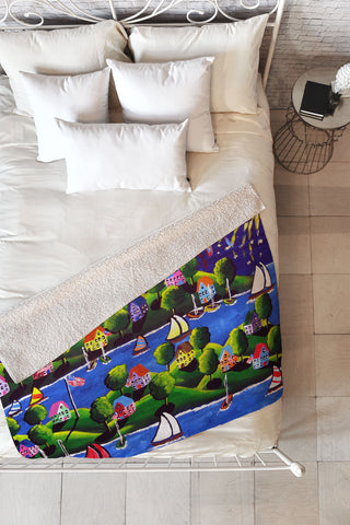 Renie Britenbucher 4th Of July Fireworks Fleece Throw Blanket