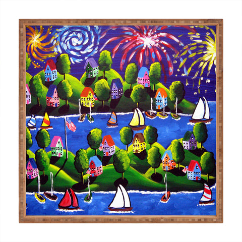 Renie Britenbucher 4th Of July Fireworks Square Tray