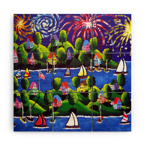 Renie Britenbucher 4th Of July Fireworks Wood Wall Mural