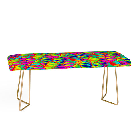 Renie Britenbucher Abstract Sailboats Neon Bench