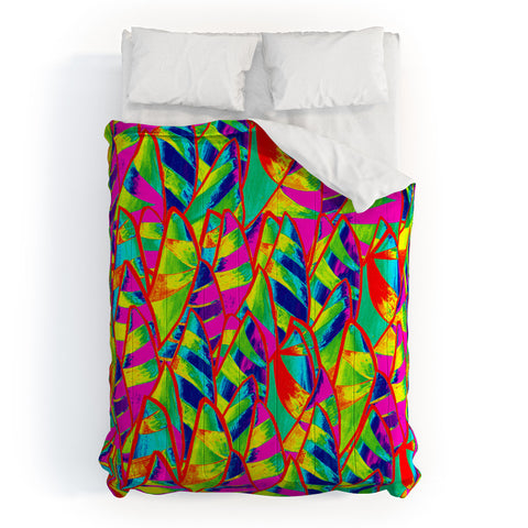 Renie Britenbucher Abstract Sailboats Neon Comforter