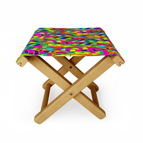 Renie Britenbucher Abstract Sailboats Neon Folding Stool