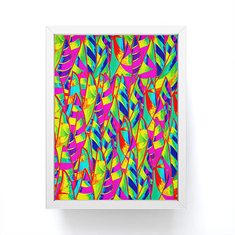 Renie Britenbucher Abstract Sailboats Neon Framed Mini Art Print