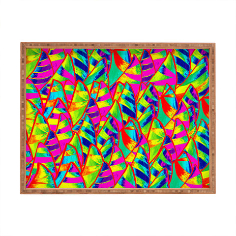 Renie Britenbucher Abstract Sailboats Neon Rectangular Tray
