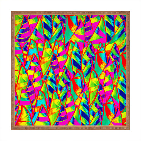 Renie Britenbucher Abstract Sailboats Neon Square Tray
