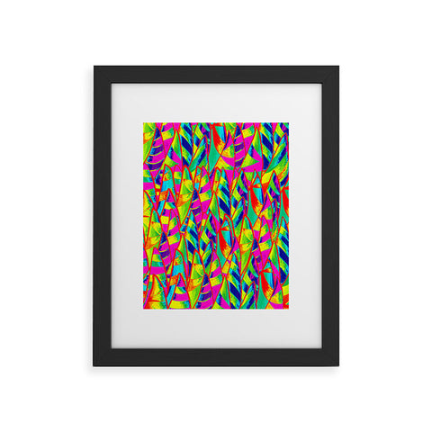 Renie Britenbucher Abstract Sailboats Neon Framed Art Print