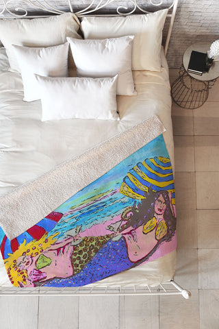 Renie Britenbucher Beached Mermaids Fleece Throw Blanket