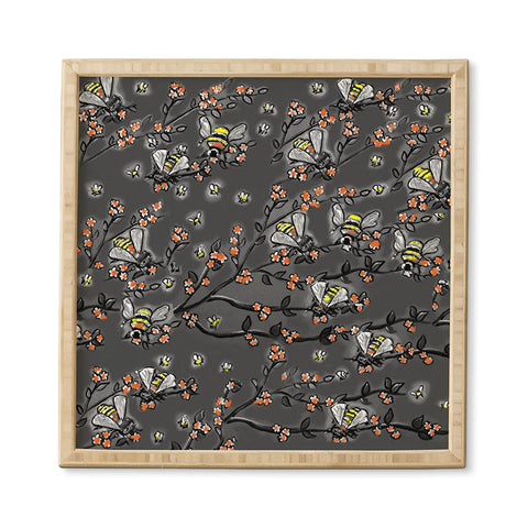 Renie Britenbucher Bees Black White Framed Wall Art