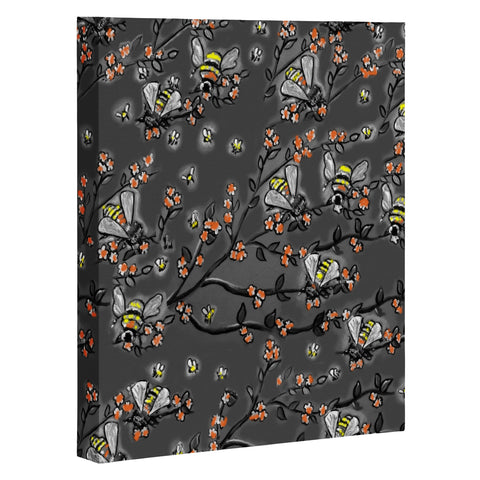 Renie Britenbucher Bees Black White Art Canvas