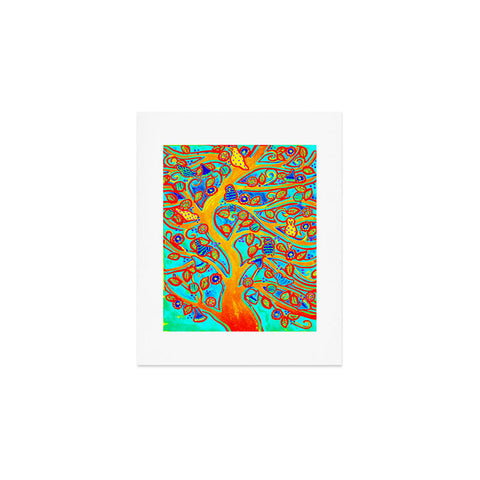 Renie Britenbucher Bird Tree Red Turquoise Art Print