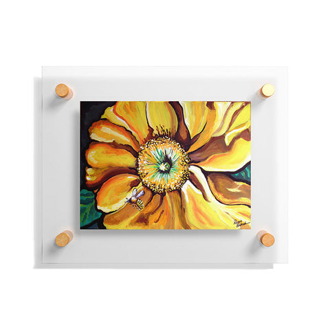 Renie Britenbucher Buzz The Yellow Flower Floating Acrylic Print