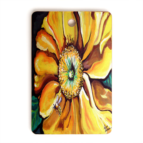 Renie Britenbucher Buzz The Yellow Flower Cutting Board Rectangle