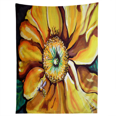 Renie Britenbucher Buzz The Yellow Flower Tapestry