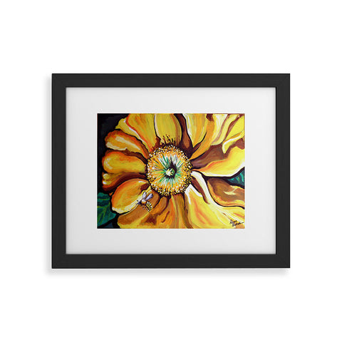 Renie Britenbucher Buzz The Yellow Flower Framed Art Print