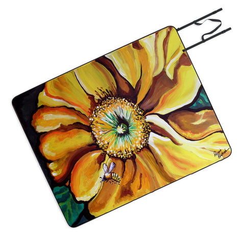 Renie Britenbucher Buzz The Yellow Flower Picnic Blanket