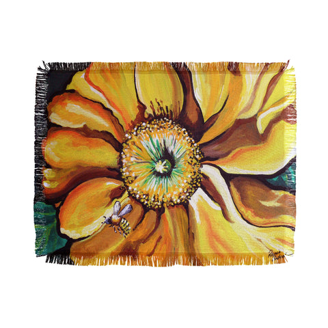 Renie Britenbucher Buzz The Yellow Flower Throw Blanket