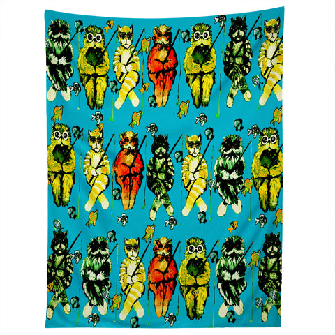 Renie Britenbucher Catfishing Turquoise Tapestry