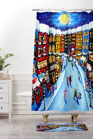 Renie Britenbucher Christmas Shoppers Shower Curtain And Mat