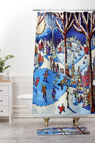 Renie Britenbucher Christmas Time Is Here Shower Curtain And Mat