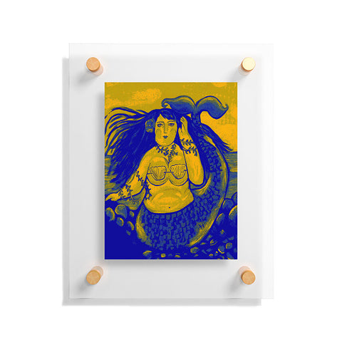Renie Britenbucher Chubby Mermaid Navy Floating Acrylic Print