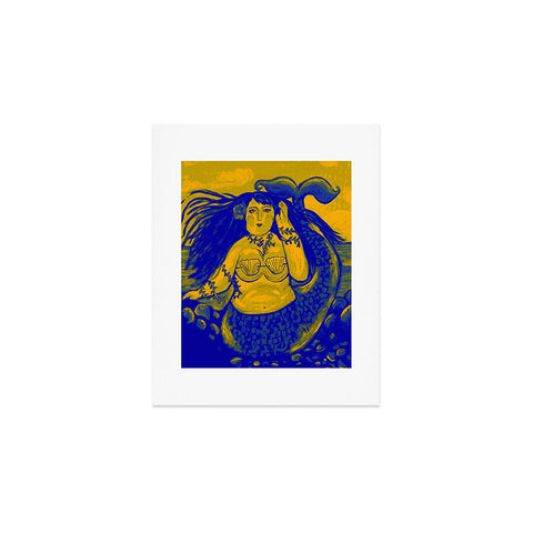 Renie Britenbucher Chubby Mermaid Navy Art Print