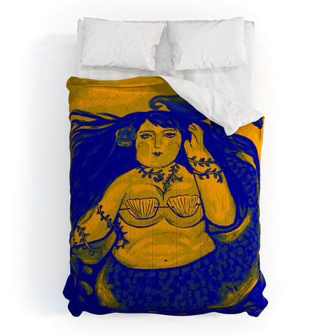 Renie Britenbucher Chubby Mermaid Navy Comforter
