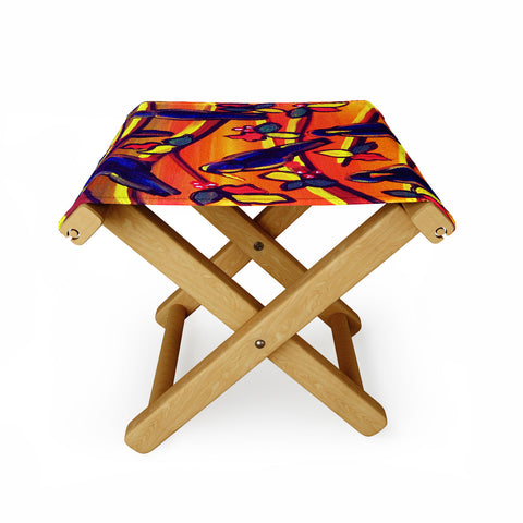 Renie Britenbucher Crows in Sunset Folding Stool
