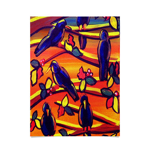 Renie Britenbucher Crows in Sunset Poster