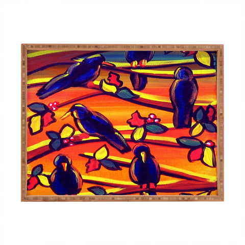 Renie Britenbucher Crows in Sunset Rectangular Tray