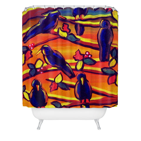 Renie Britenbucher Crows in Sunset Shower Curtain