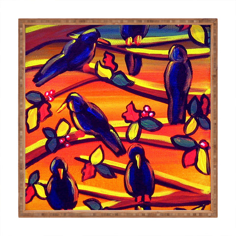 Renie Britenbucher Crows in Sunset Square Tray