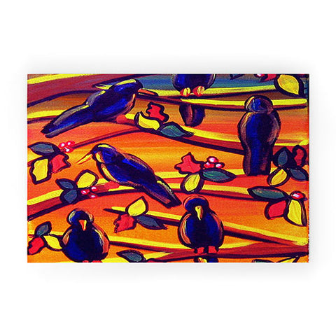 Renie Britenbucher Crows in Sunset Welcome Mat