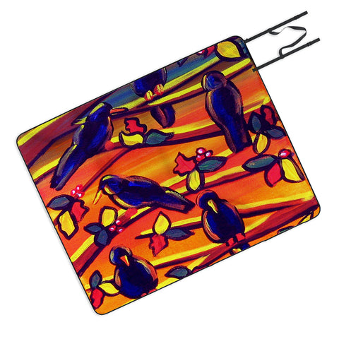 Renie Britenbucher Crows in Sunset Picnic Blanket