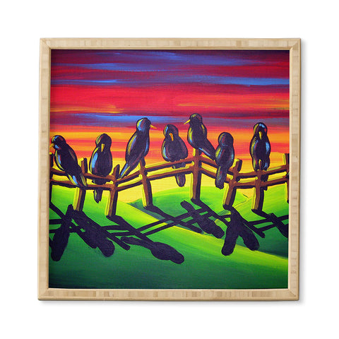 Renie Britenbucher Crows on Fence Framed Wall Art