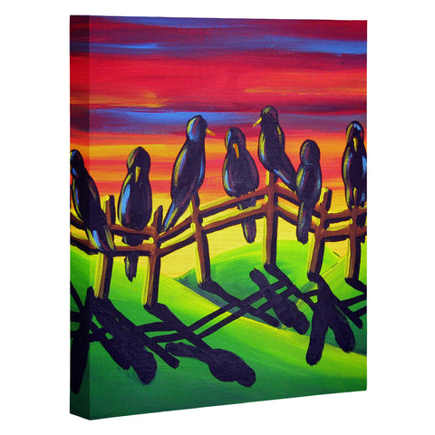 Renie Britenbucher Crows on Fence Art Canvas