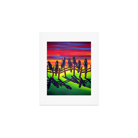 Renie Britenbucher Crows on Fence Art Print