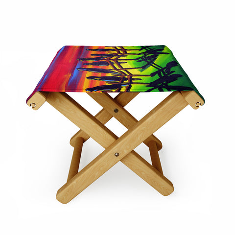 Renie Britenbucher Crows on Fence Folding Stool