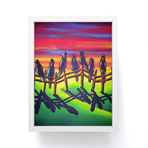 Renie Britenbucher Crows on Fence Framed Mini Art Print