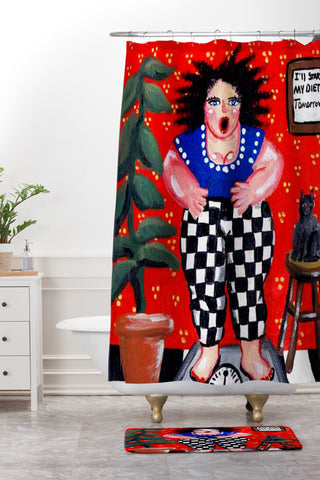 Renie Britenbucher Diet Diva Shower Curtain And Mat