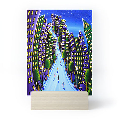 Renie Britenbucher Emerald And Purple City Mini Art Print