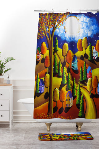 Renie Britenbucher Fall Night 1 Shower Curtain And Mat
