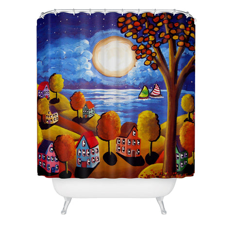 Renie Britenbucher Fall Night Sail Shower Curtain