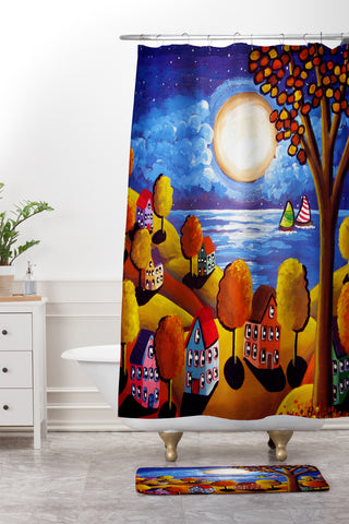 Renie Britenbucher Fall Night Sail Shower Curtain And Mat