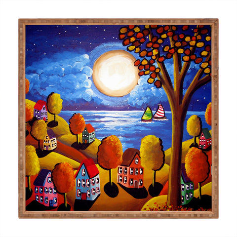Renie Britenbucher Fall Night Sail Square Tray