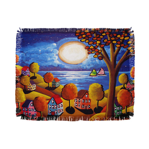 Renie Britenbucher Fall Night Sail Throw Blanket