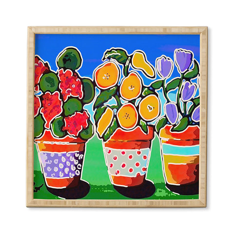 Renie Britenbucher Flower Pot Trio Framed Wall Art