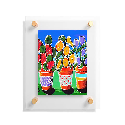 Renie Britenbucher Flower Pot Trio Floating Acrylic Print