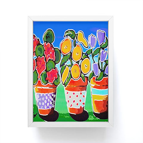 Renie Britenbucher Flower Pot Trio Framed Mini Art Print