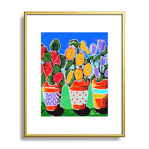 Renie Britenbucher Flower Pot Trio Metal Framed Art Print