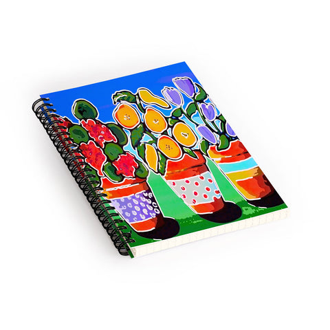 Renie Britenbucher Flower Pot Trio Spiral Notebook